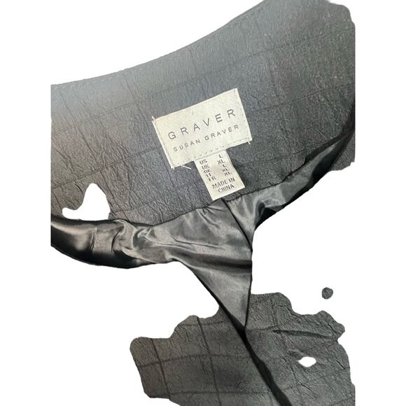 QVC Susan Graver Regular Textured Woven Swing Jacket NWOT BLACK SIZE L - Picture 5 of 8